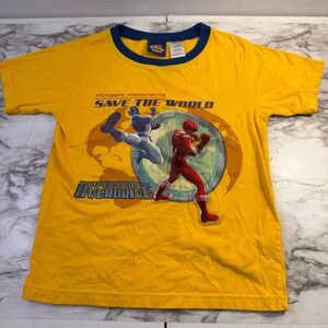 Power Rangers Operation Overdrive Yellow Graphic Shirt Kids Medium 5/6 2007 Y2K